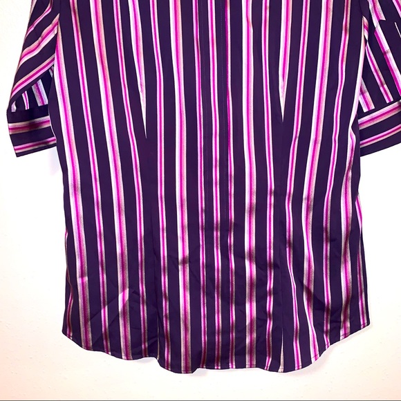 New York Company Stretch Stripe Button Down Shirt - Picture 5 of 8